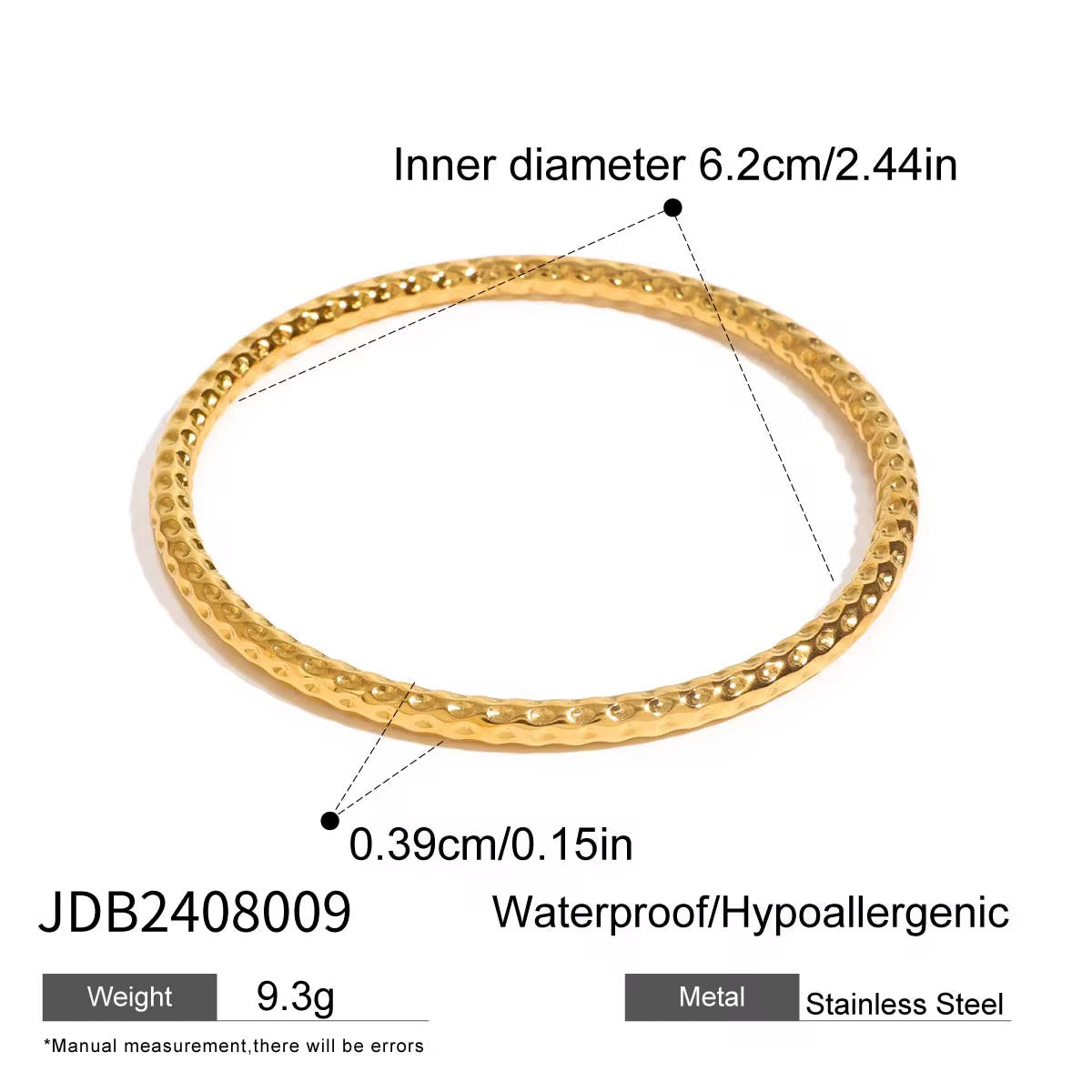 Hammered Closed Bangle