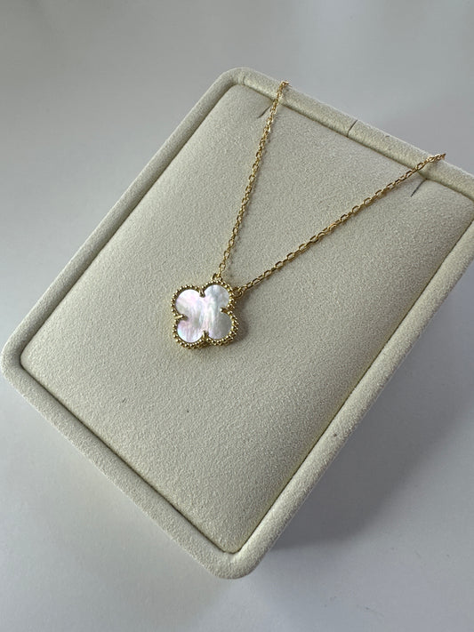 VCA CLOVER 15MM NECKLACE SILVER