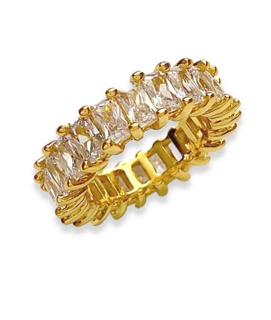 Gold Zirconia Band Ring