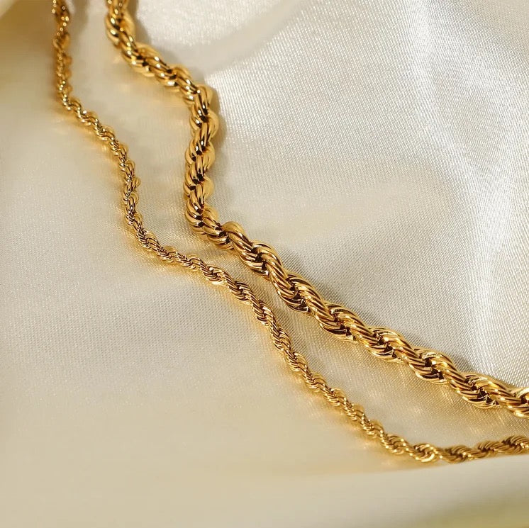 Twisted Gold Chain Necklace