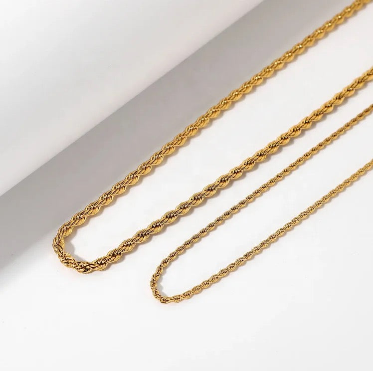 Twisted Gold Chain Necklace