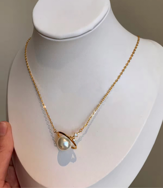 Pearl Saturn Necklace