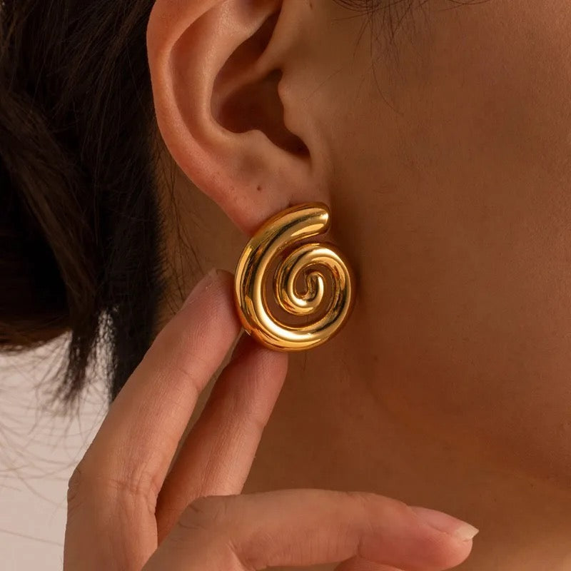 Spiral Gold Earrings