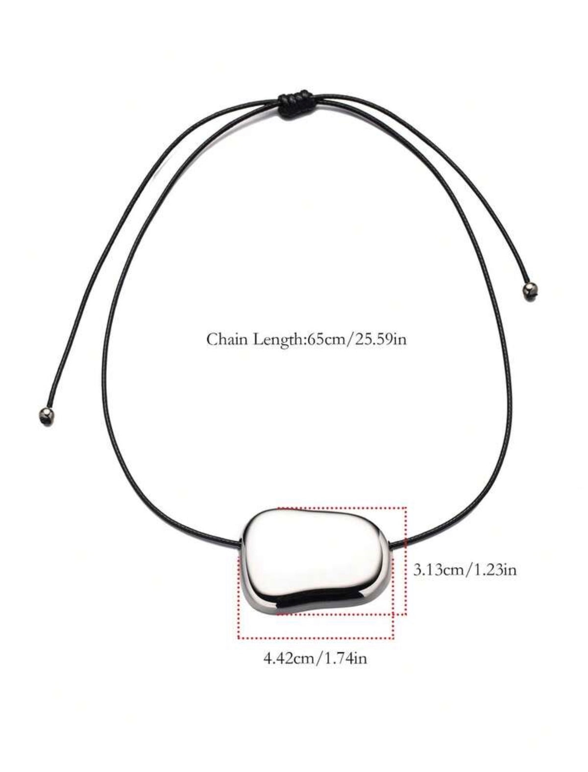 Pebble Cord Necklace – Silver