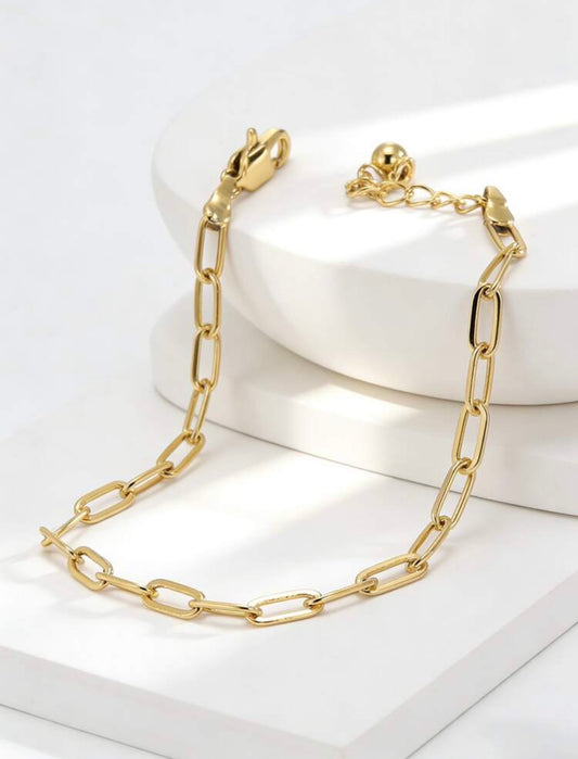 Paperclip Chain Bracelet – Gold