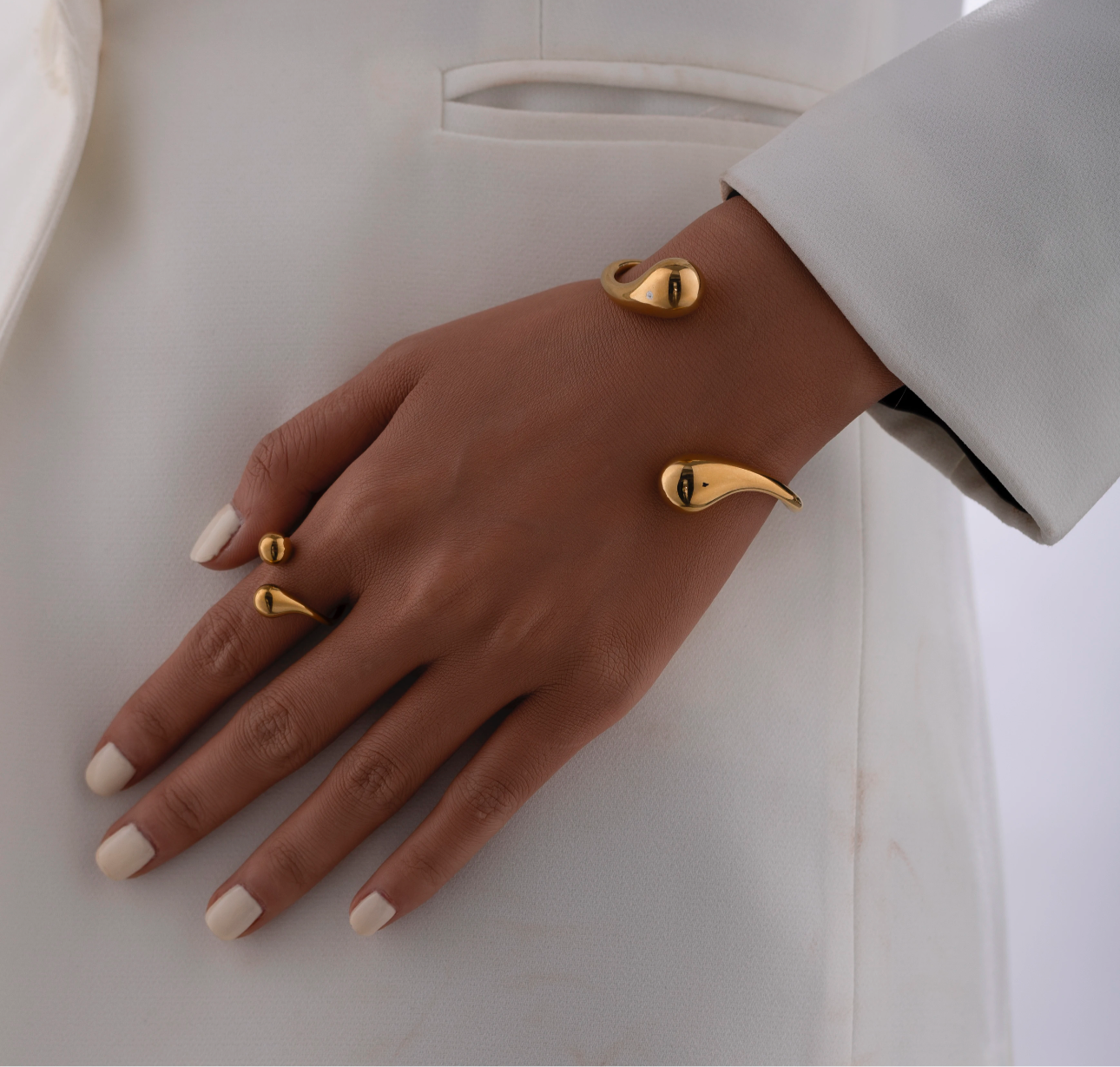 Tear Drop Statement Cuff Bangle