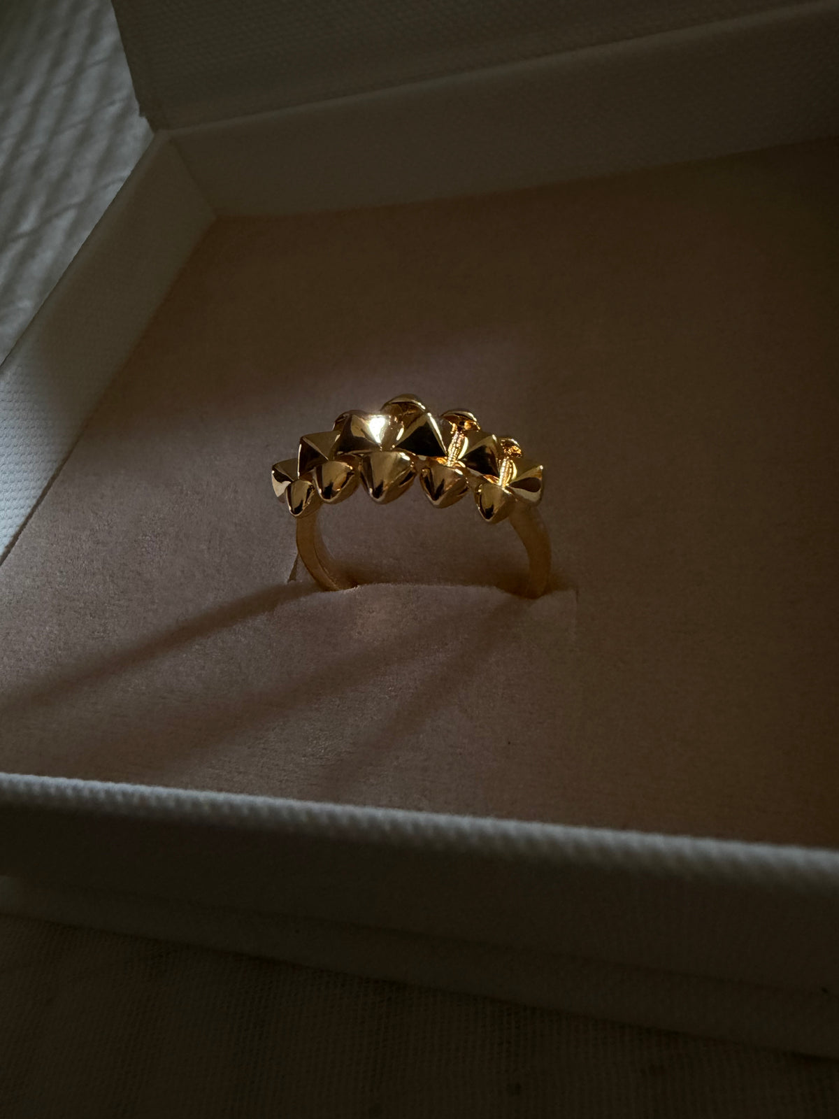 Cartie Pyramid Stud Gold Ring