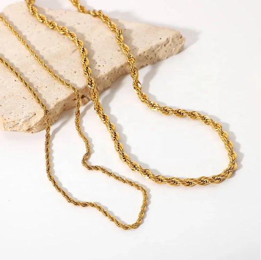 Twisted Gold Chain Necklace