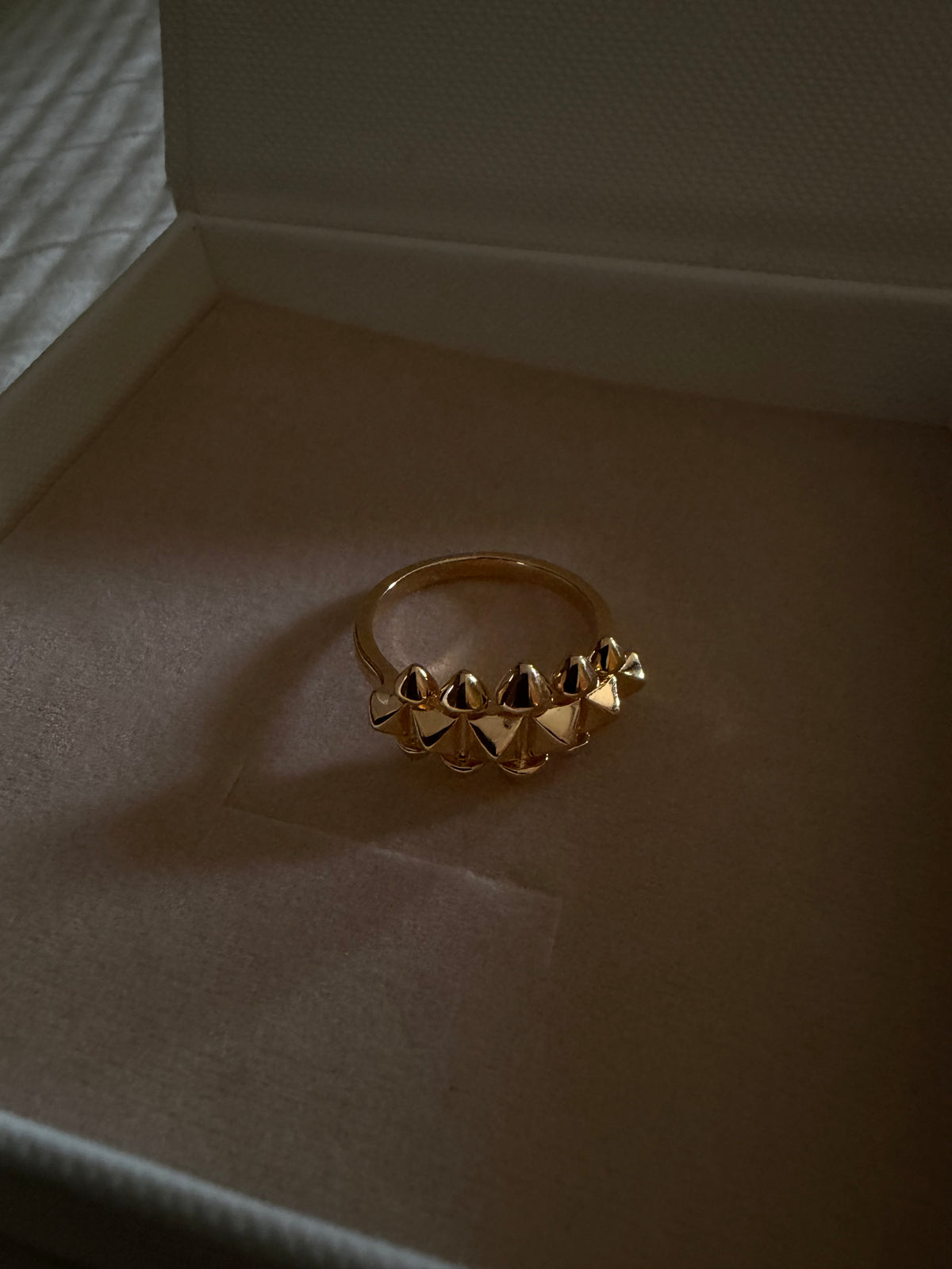 Cartie Pyramid Stud Gold Ring