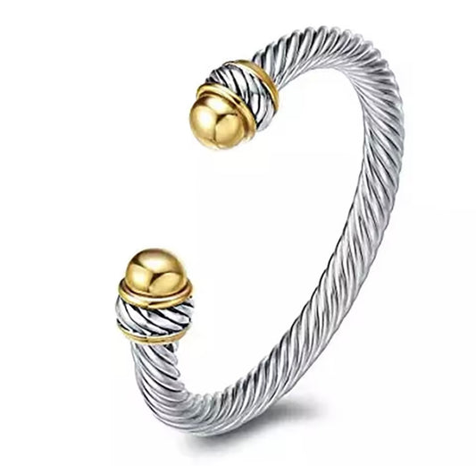 David Two Tone Cuff Bangle