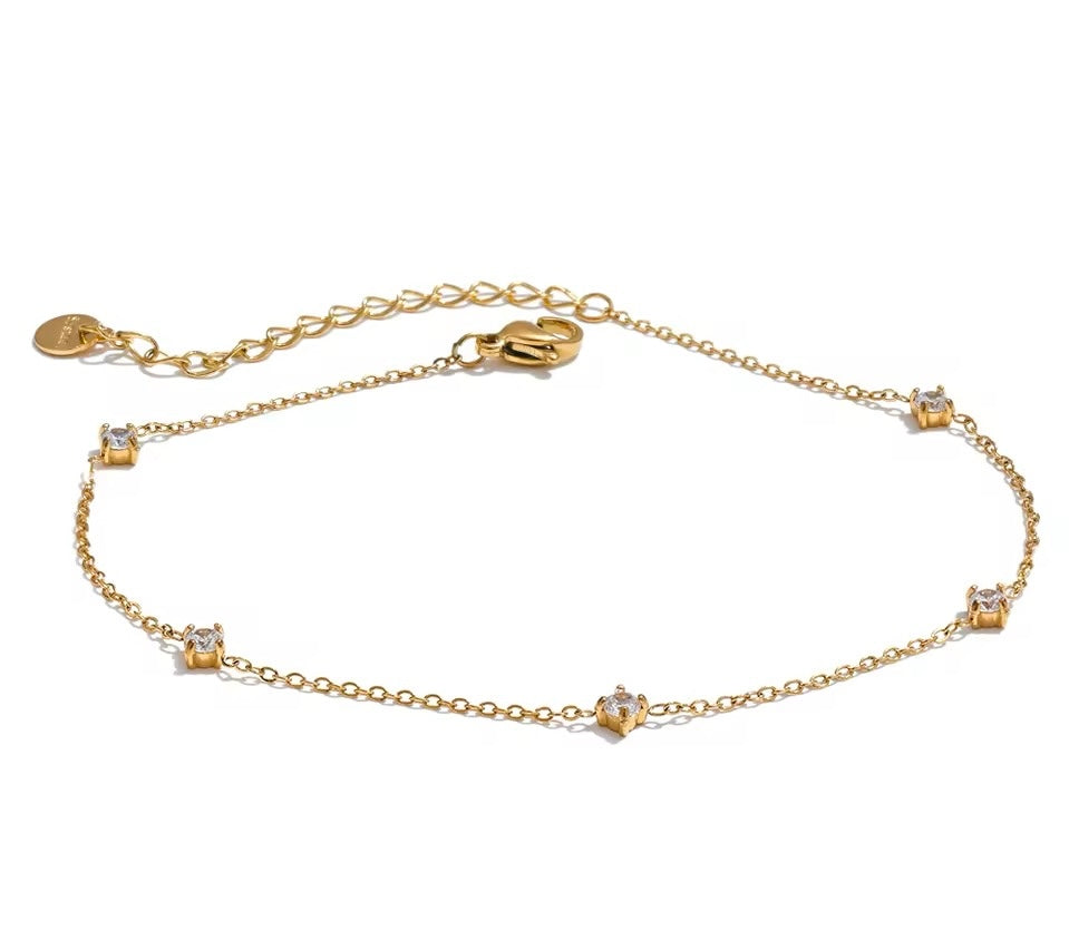 Minimal Zircon Chain Bracelet