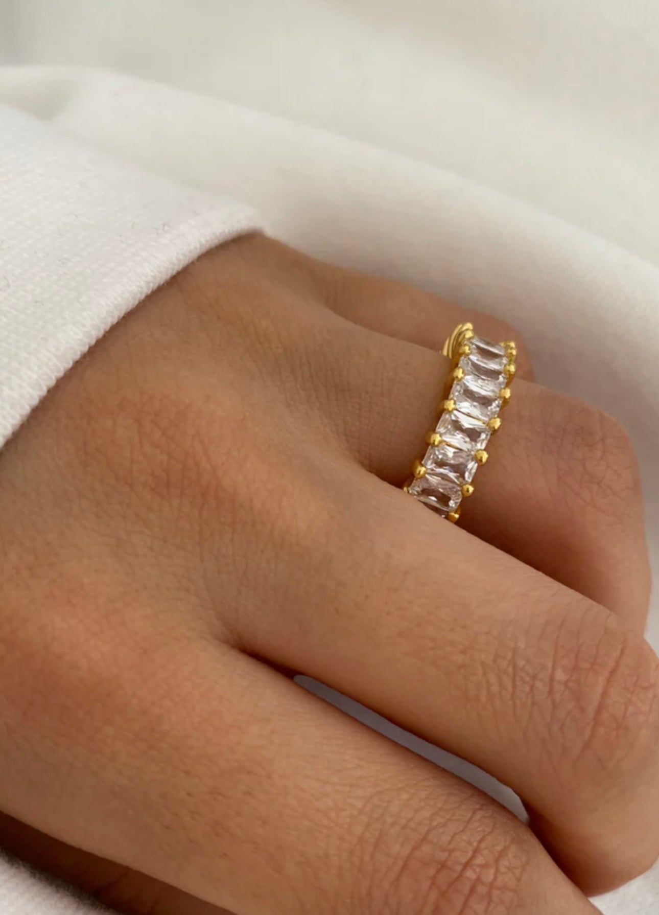 Gold Zirconia Band Ring