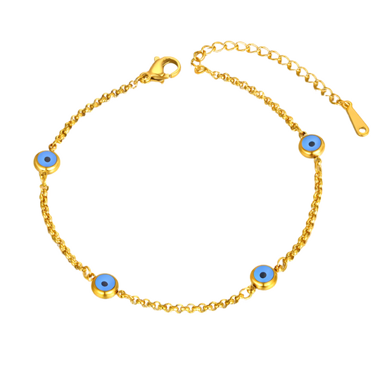 Blue Turkish Eye Charm Bracelet