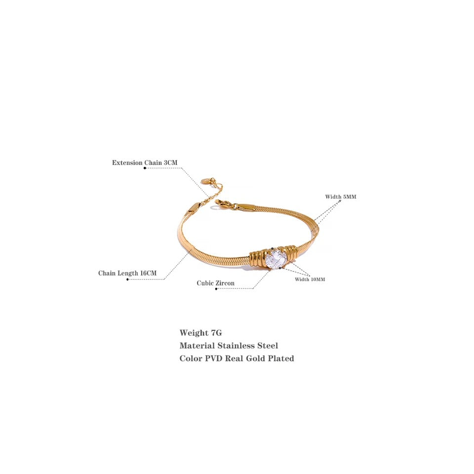 Cubic Zirconia Snake Chain Bracelet