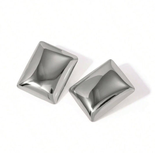 Cushion Earrings – Silver