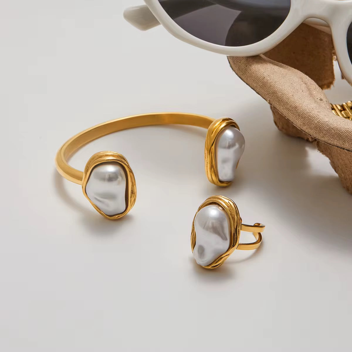 Dual Pearl Bangle