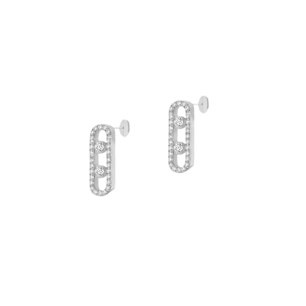 Moving Stone Stud Earrings