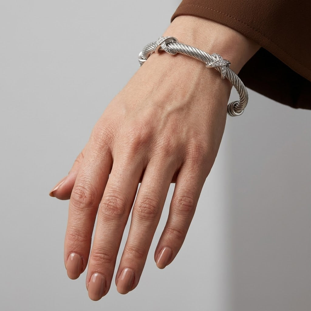 David Twisted X Cable Cuff Bracelet