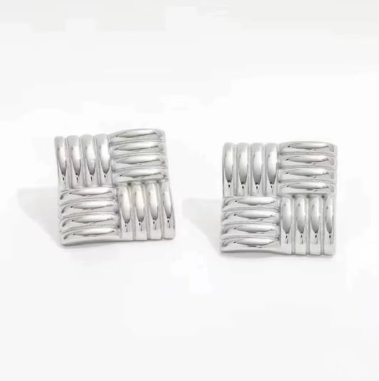 Weave Earrings – Silver