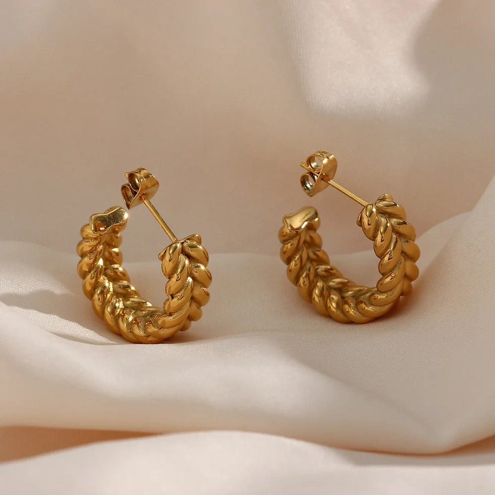 Braid Engraved Statement Earrings