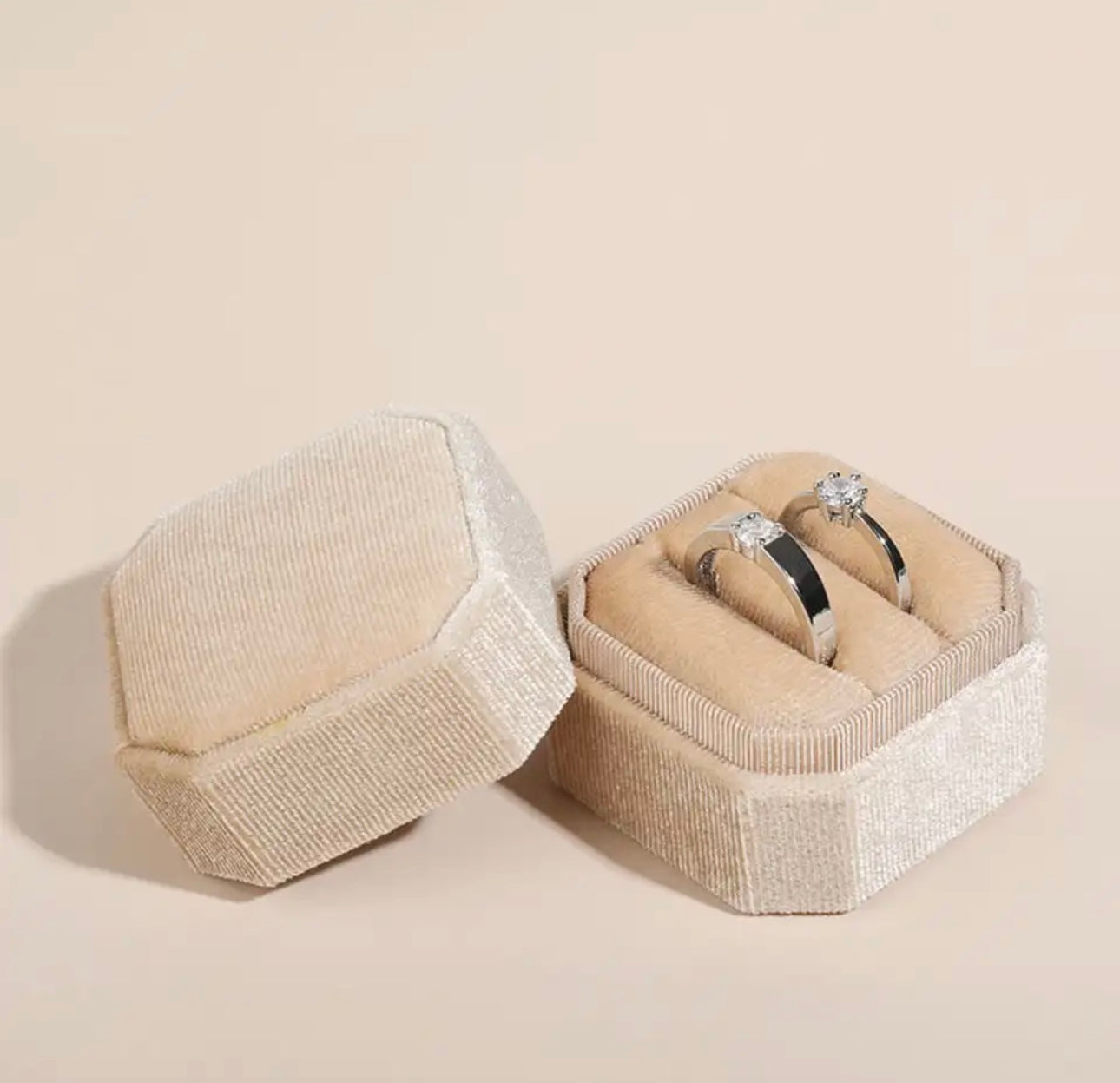 Suede Double Ring Box Gift